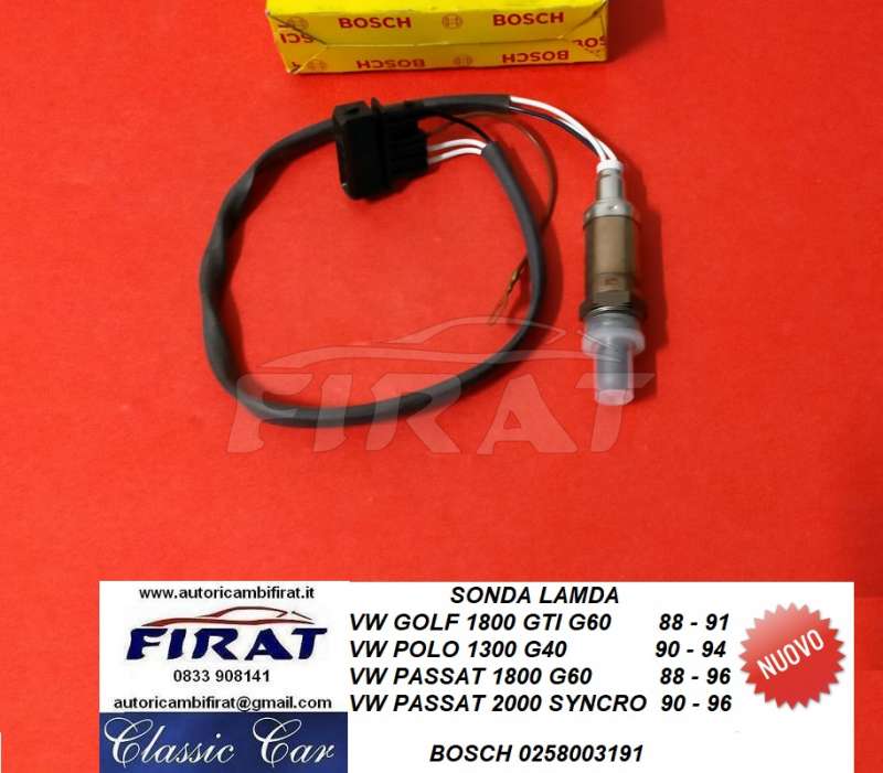 SONDA LAMDA VW GOLF 1800 GTI G60 -PASSAT G60 (0258003191)